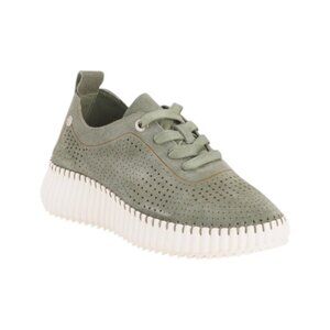 CARMELA Khaki Suede Perforated Sneakers